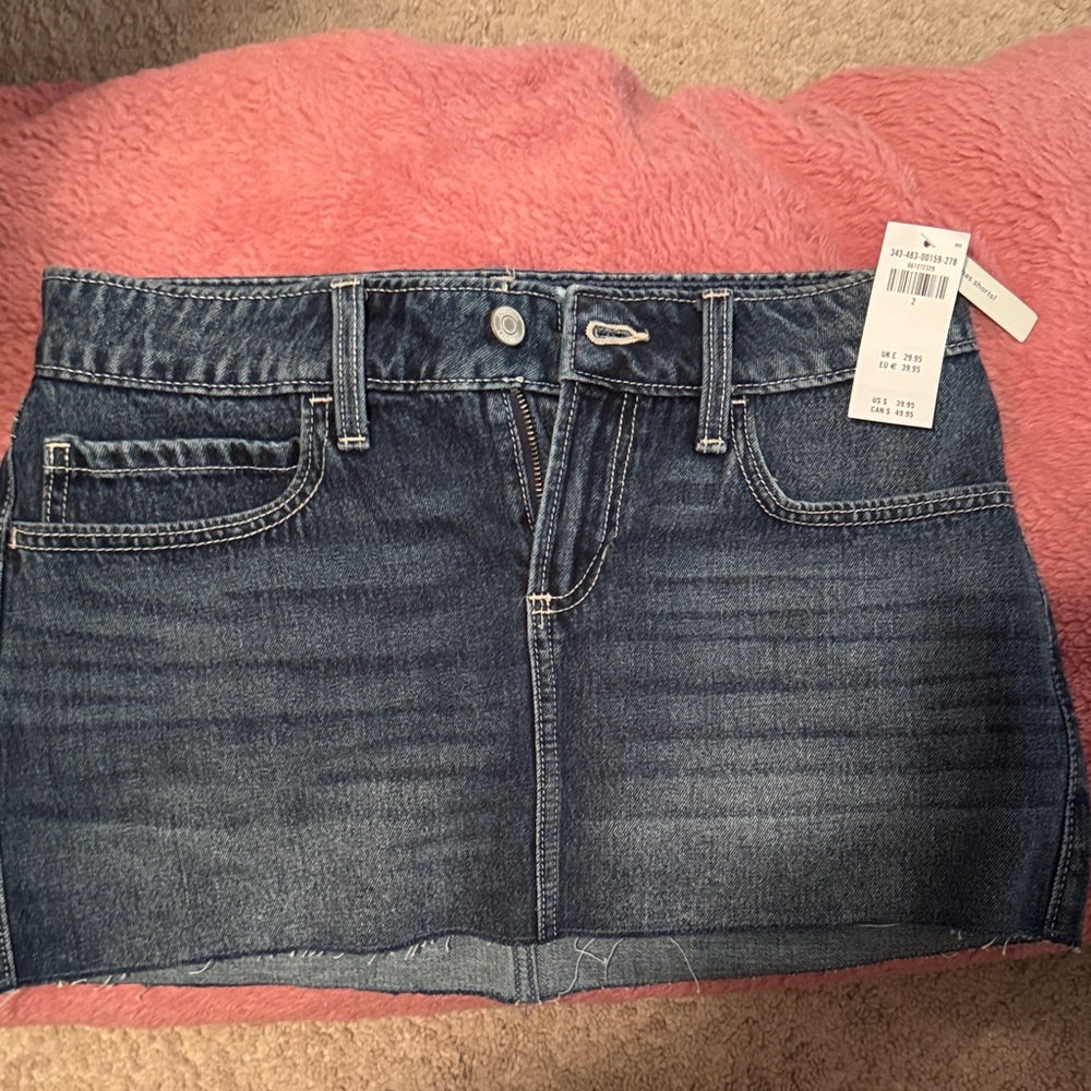 Hollister Dark Blue Denim Mini Skirt